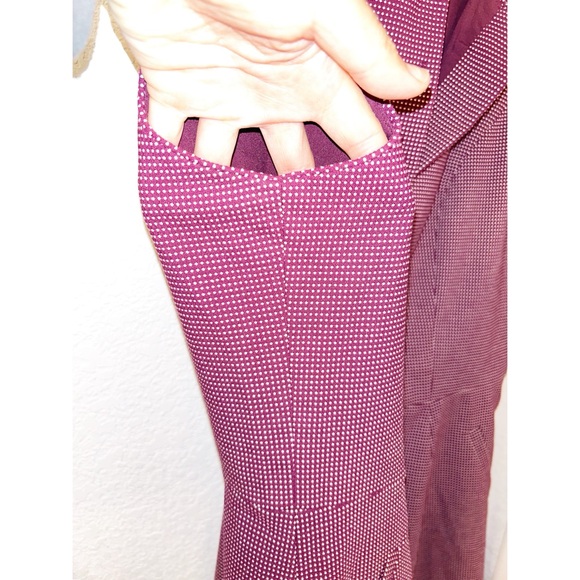 GAL MEETS GLAM Plus The MEG PolkaDot Jacquard Fit & Flare Dress WINE SZ: 14 - Picture 10 of 16